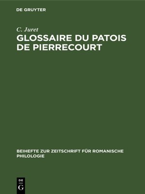 cover image of Glossaire du patois de Pierrecourt